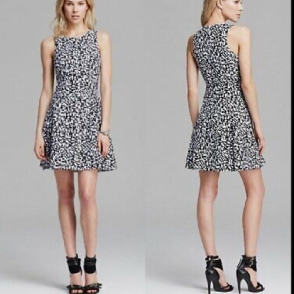 Theory Maydra sleeveless Fit & Flare 100% Cotton Mini Dress concealed Size 0